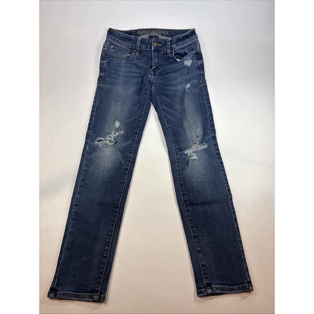 American eagle Extreme Flex Size 28x30 Mens Jeans Slim Straight Stretch Distress